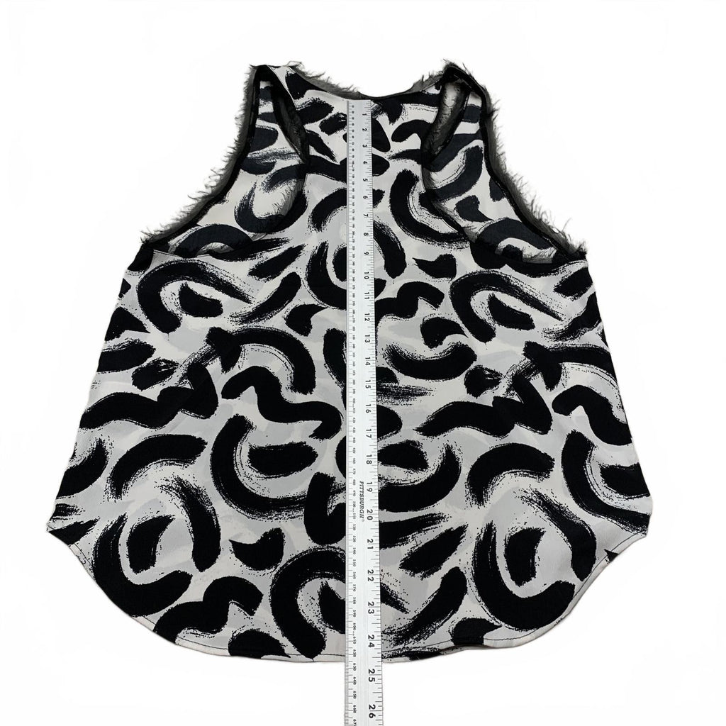 Camiseta de tirantes con estampado abstracto en blanco y negro de H&amp;M para mujer, talla 8