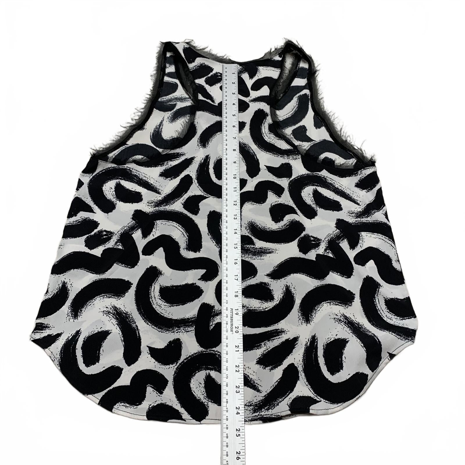 Camiseta de tirantes con estampado abstracto en blanco y negro de H&amp;M para mujer, talla 8