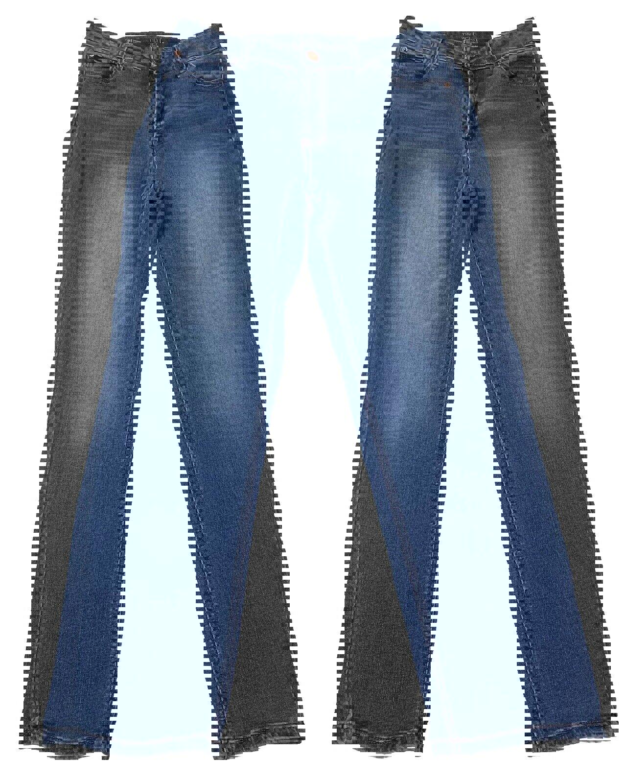 Jeans Time And True para mujer, 12, azul, pierna recta, lavado oscuro