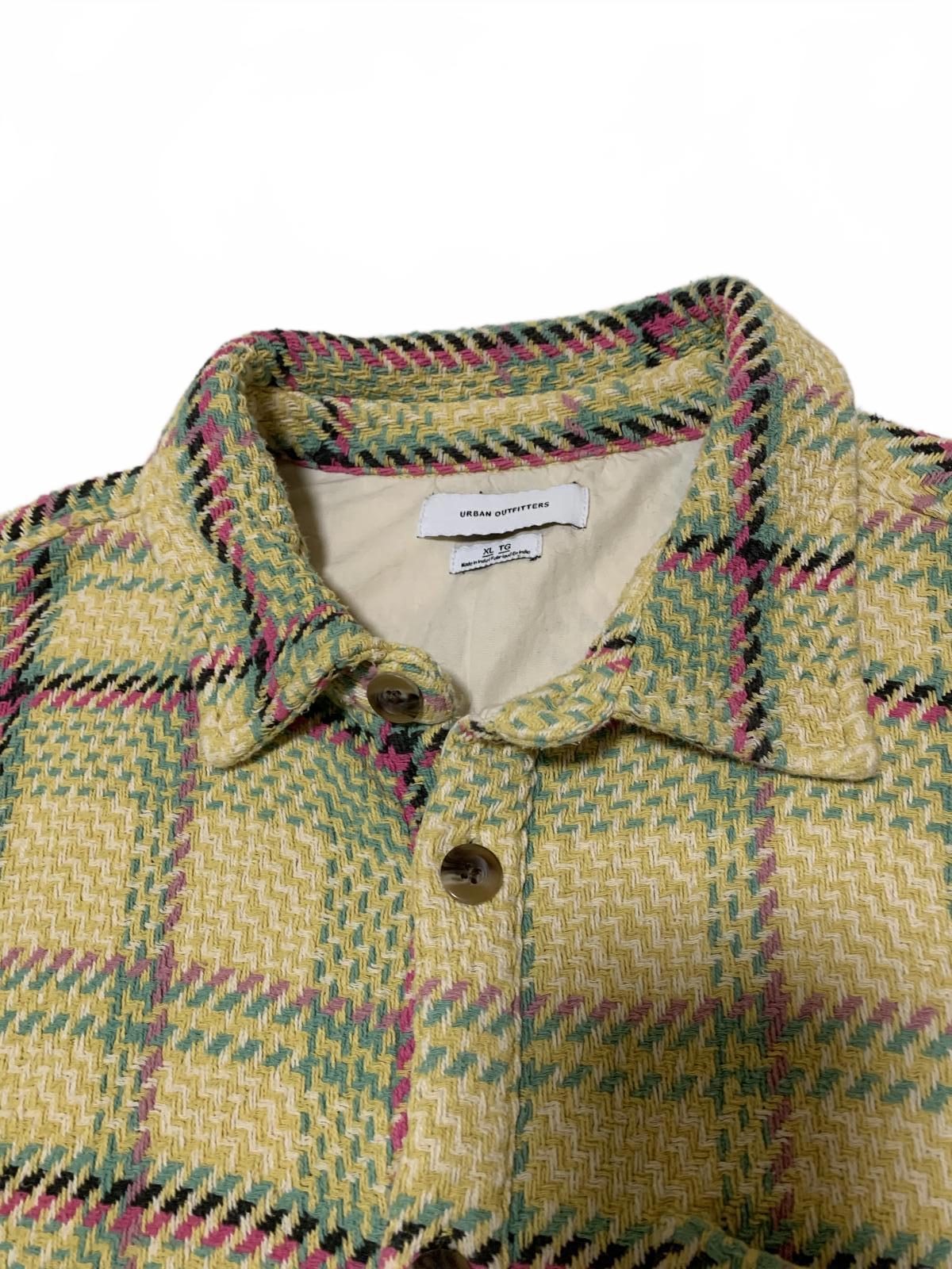 Chaqueta de cuadros tejidos con botones para mujer de Urban Outfitters, talla XL, estilo bohemio-chic, India