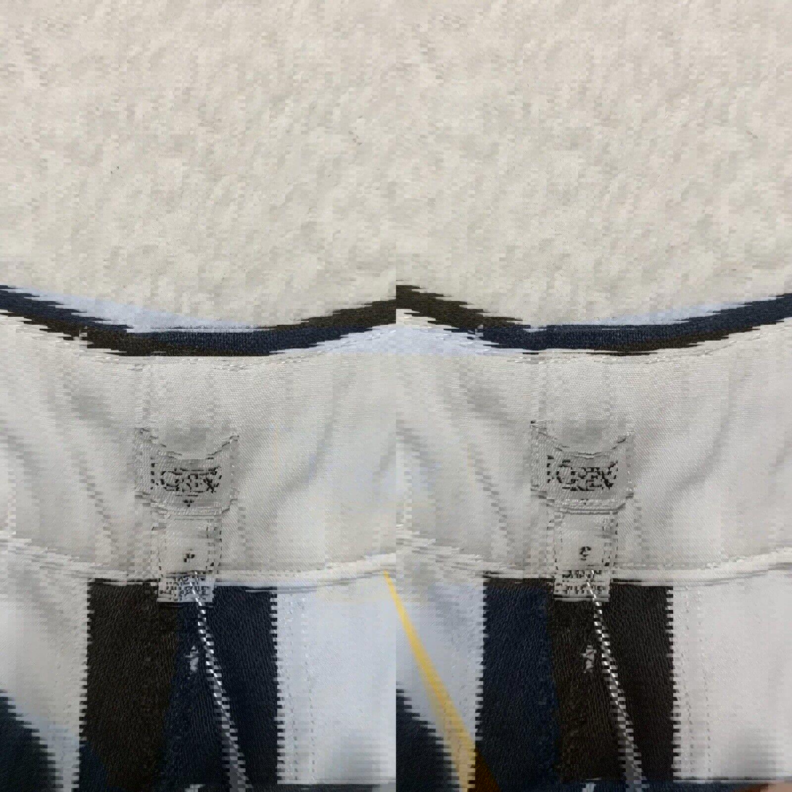 Pantalones cortos de lino y algodón con dobladillo festoneado de J Crew, talla 10, estampado de estrellas en azul marino y blanco