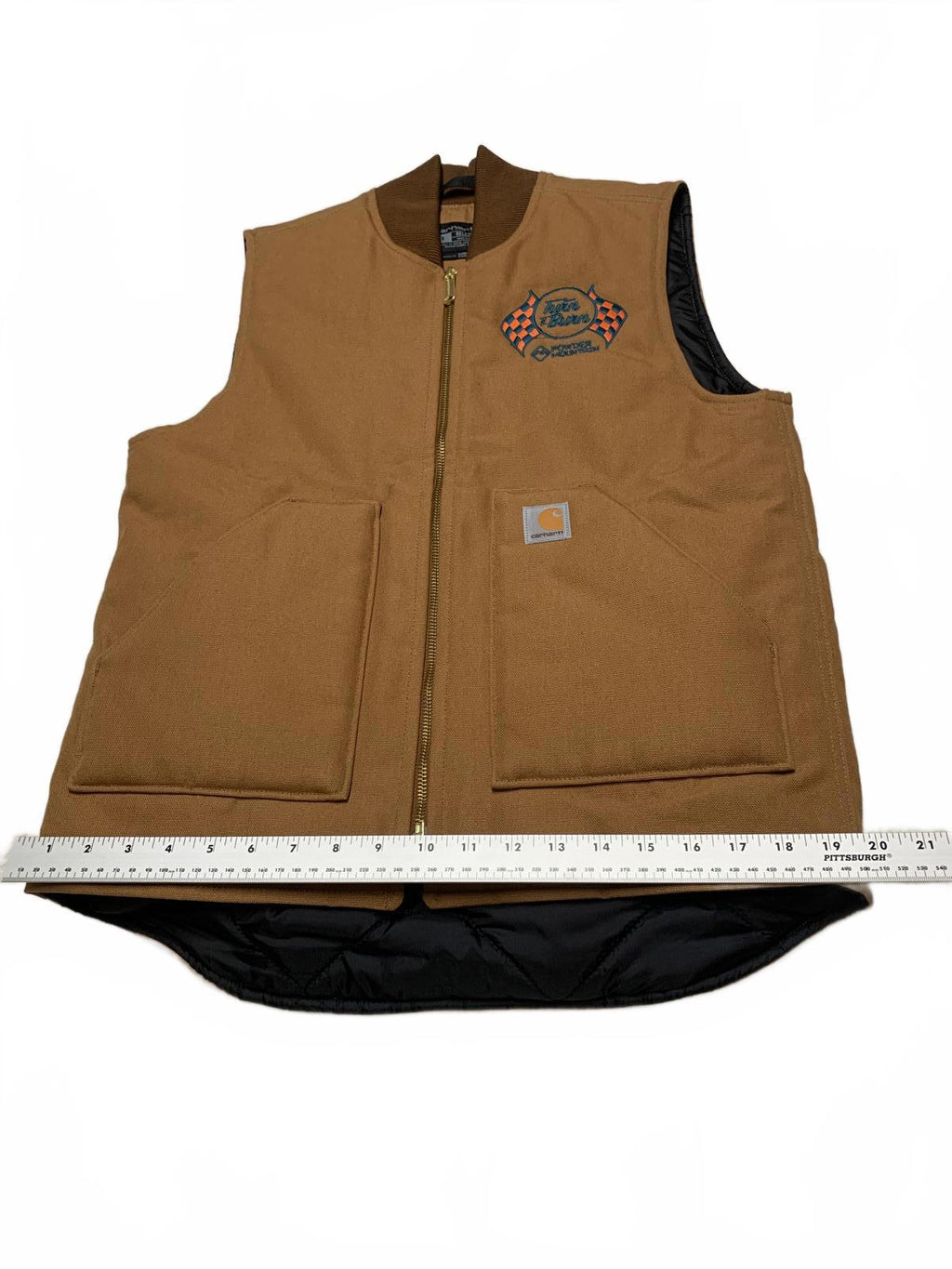Chaleco de trabajo acolchado Carhartt para hombre, talla pequeña, marrón, corte relajado, OV0001-M