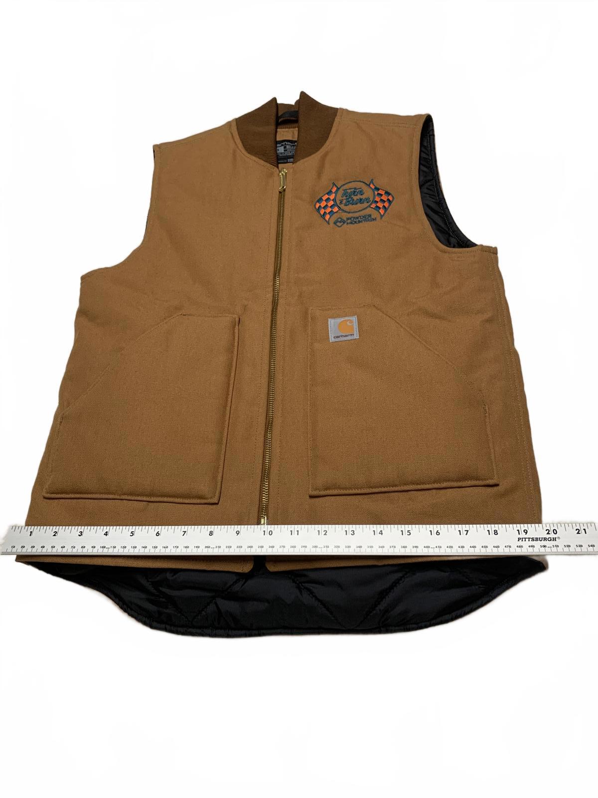 Chaleco de trabajo acolchado Carhartt para hombre, talla pequeña, marrón, corte relajado, OV0001-M