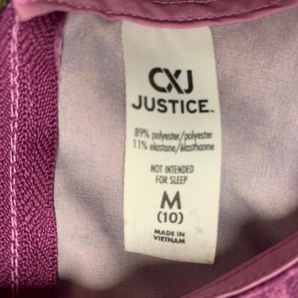 CXJ Justice - Jersey corto morado con efecto tie-dye para niña, talla mediana (10)