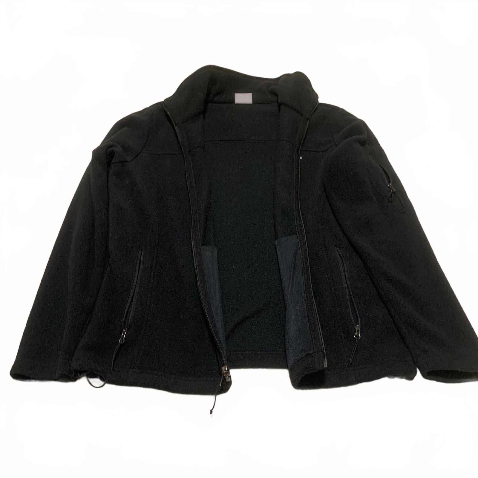 Chaqueta polar negra grande Columbia para mujer, con cremallera completa, para senderismo al aire libre, capa cálida