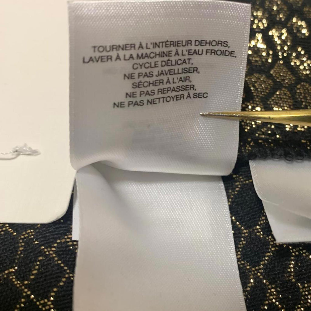 Pantalones Anne Klein para mujer, talla 8, con estampado de piel de serpiente en negro y dorado metalizado