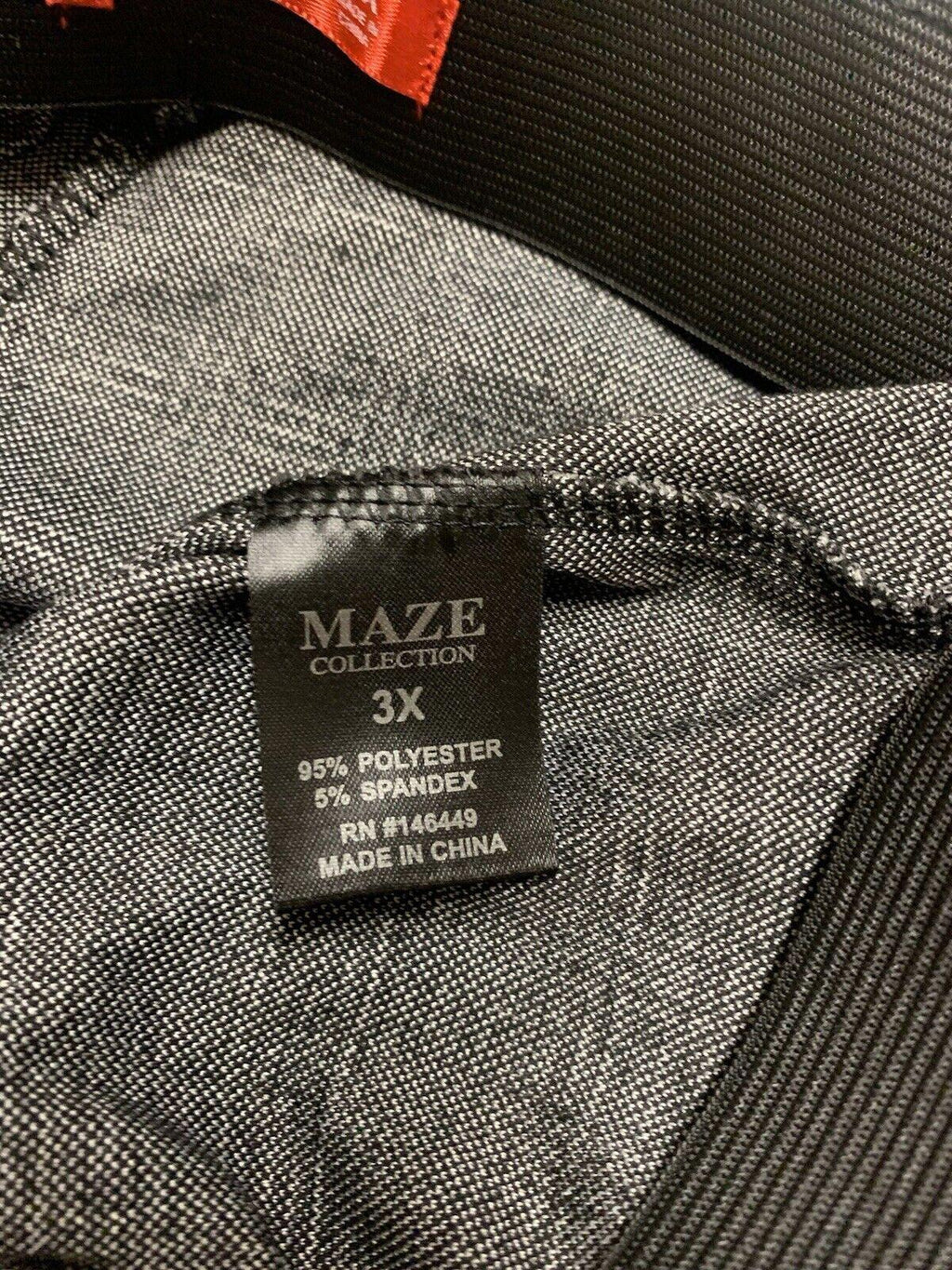 Pantalones Maze Collection para mujer, talla 3X, negros, a cuadros, elásticos y cosidos