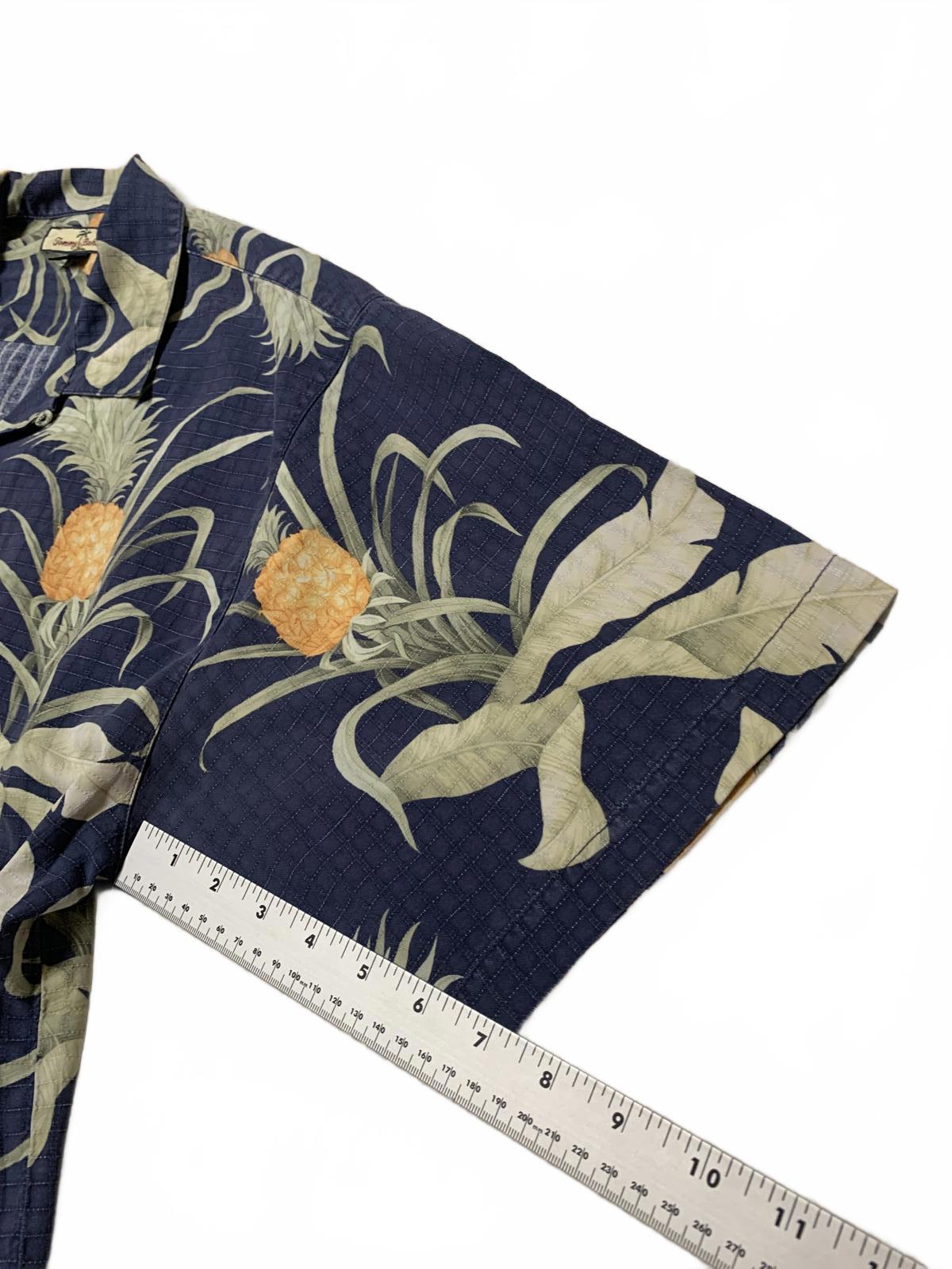 Camisa de seda con diseño de piña Tommy Bahama para hombre, talla L, lista para vacaciones hawaianas
