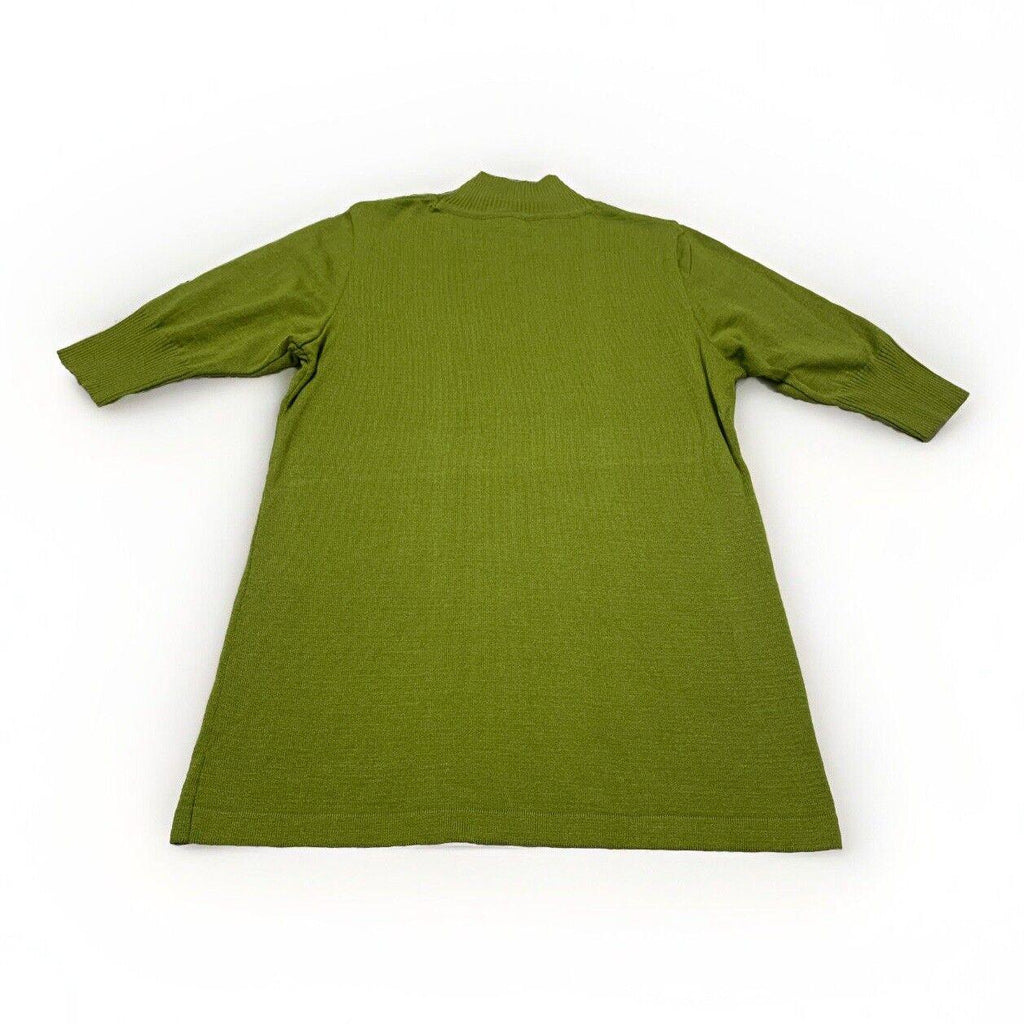 Camisa elástica de cuello alto y media manga verde lima para mujer, talla 38, de Of White