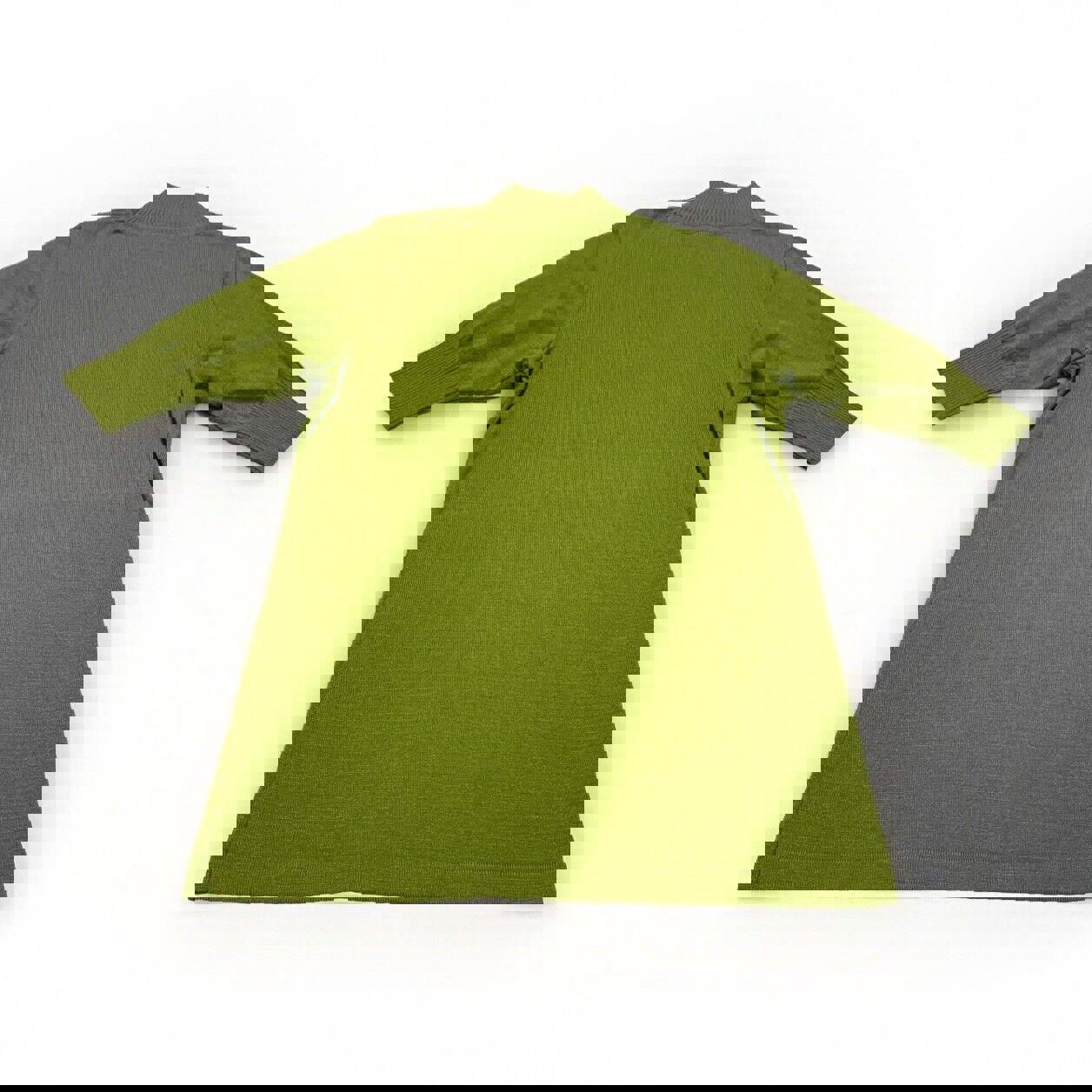 Camisa elástica de cuello alto y media manga verde lima para mujer, talla 38, de Of White