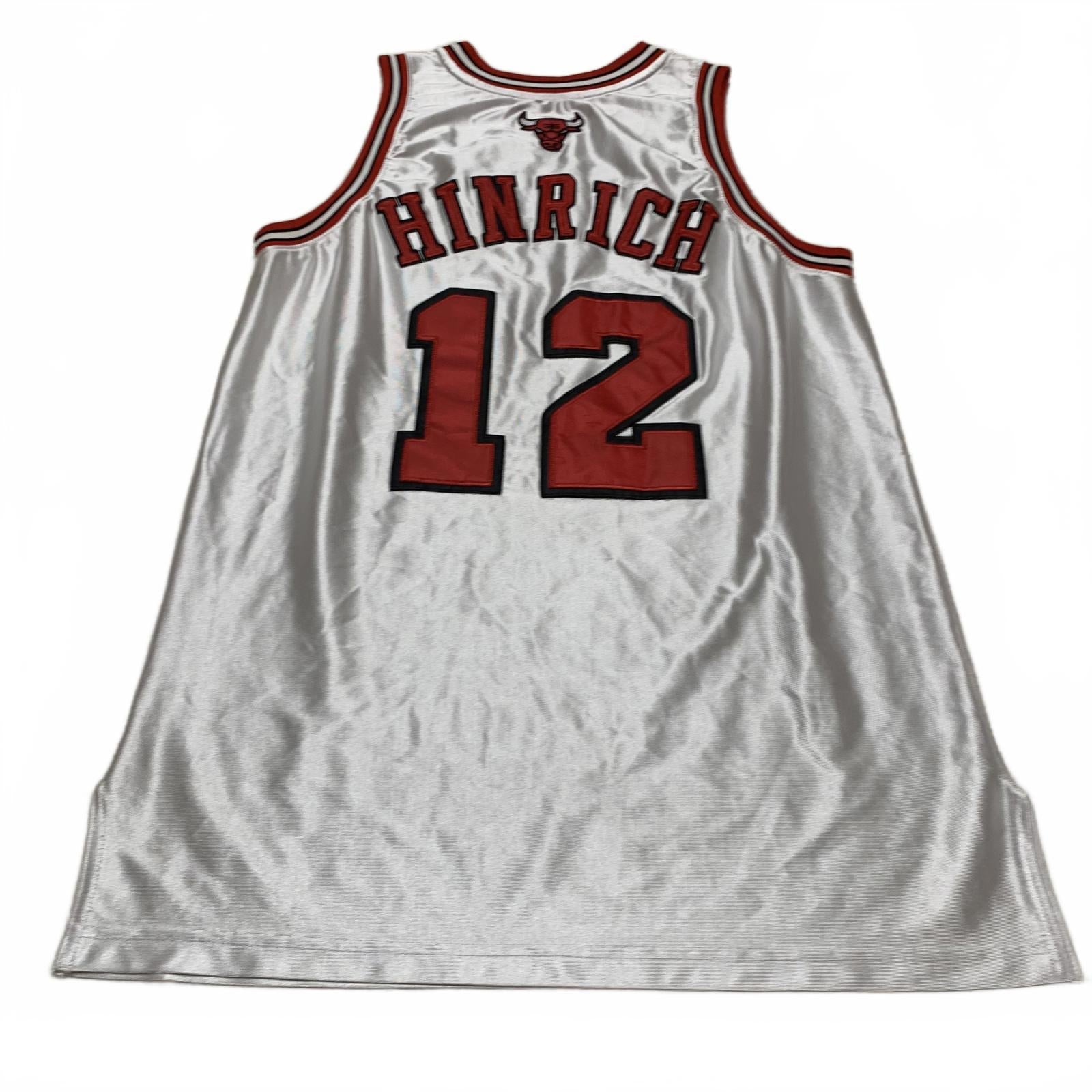 Camiseta de baloncesto Chicago Bulls #12 Kirk Hinrich Blanco Rojo Sin etiquetas