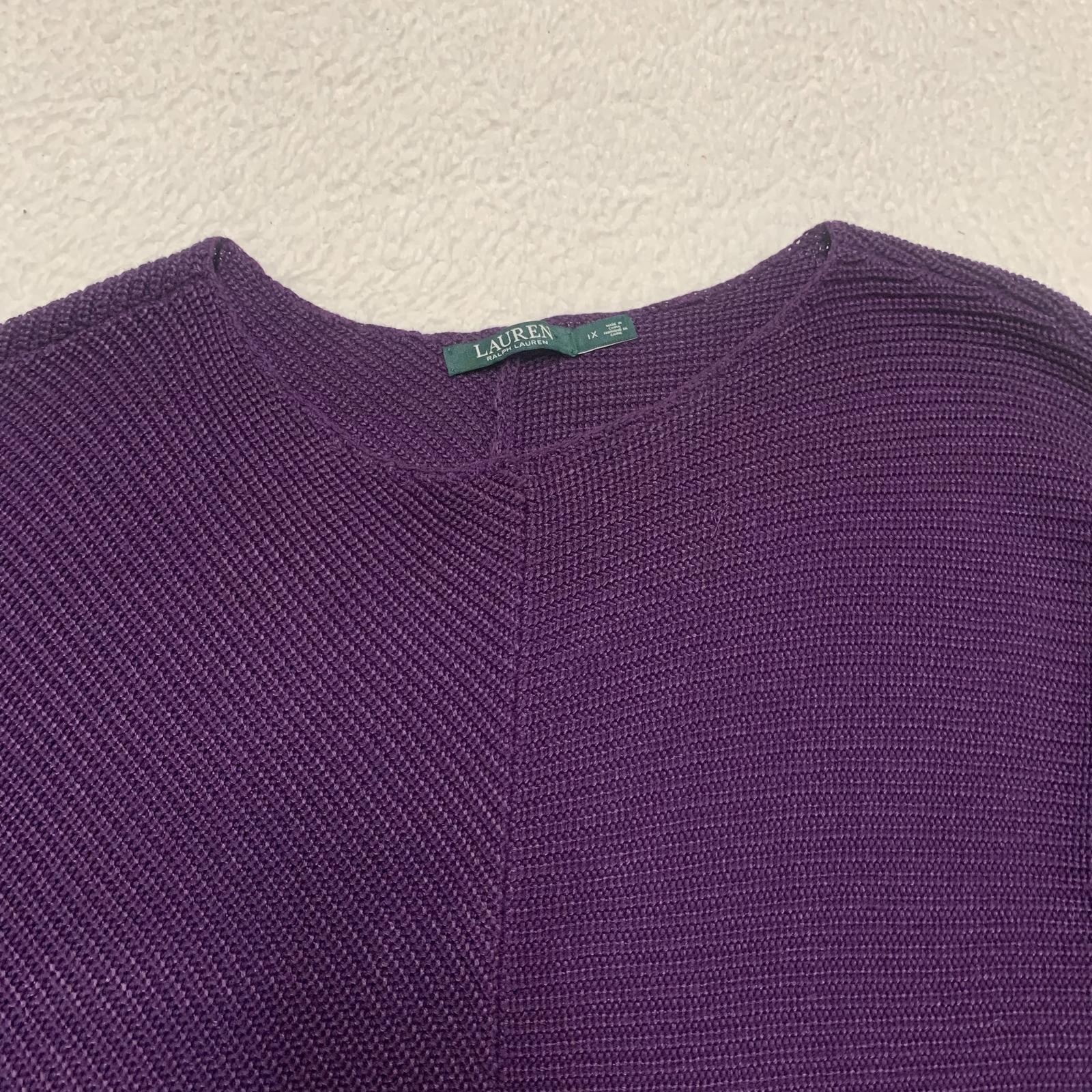 Suéter de punto morado Ralph Lauren para mujer, talla 1X