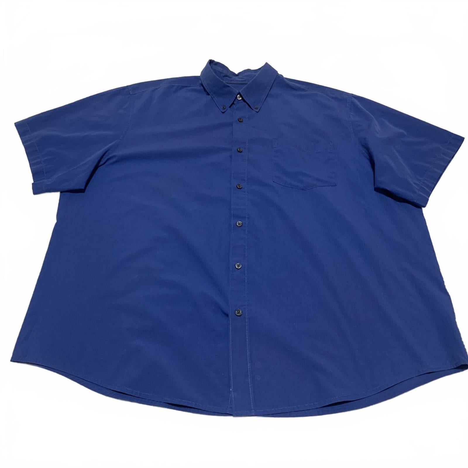 Camisa de manga corta azul con botones, edición básica, talla 2XL para hombre