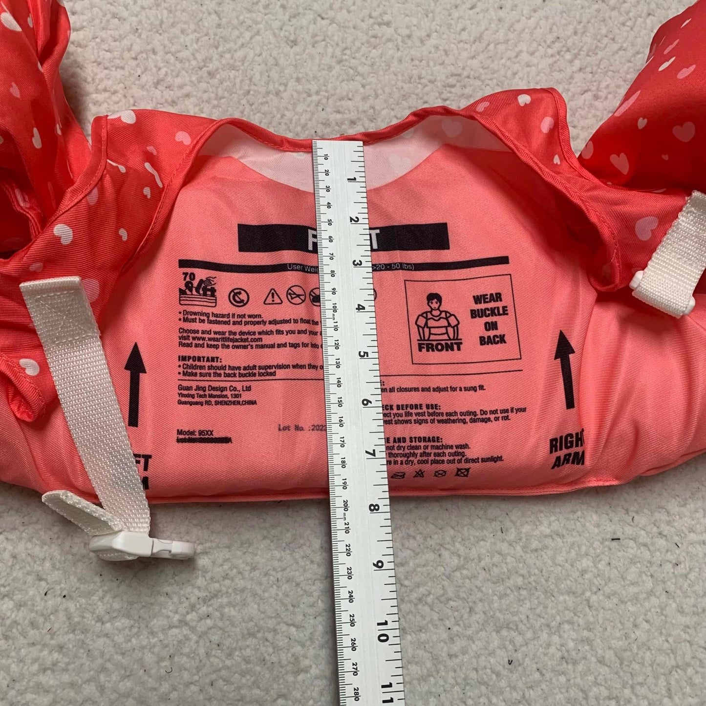 Bluemars Girls Size >20-50 lbs Coral Pink Unicorn Swim Vest Child Swimming Aid