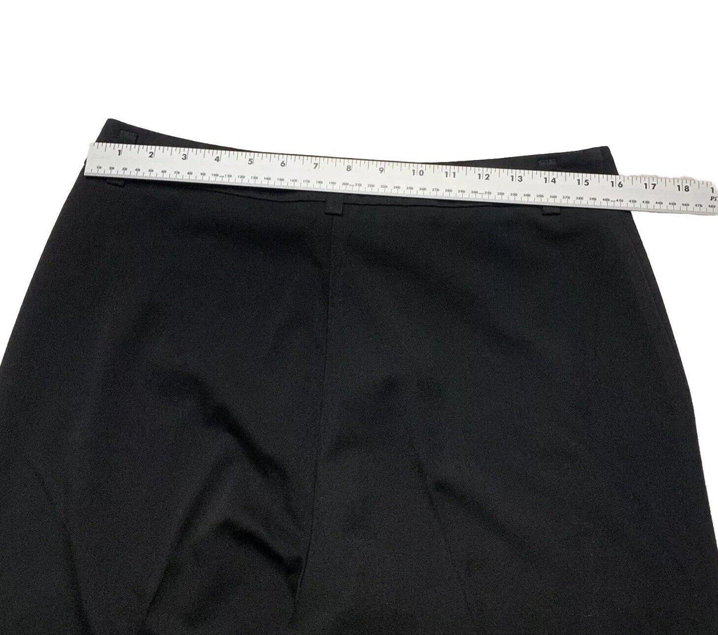 Pantalones de vestir negros Virtue para mujer, talla 12, con trabillas para cinturón y pierna ancha