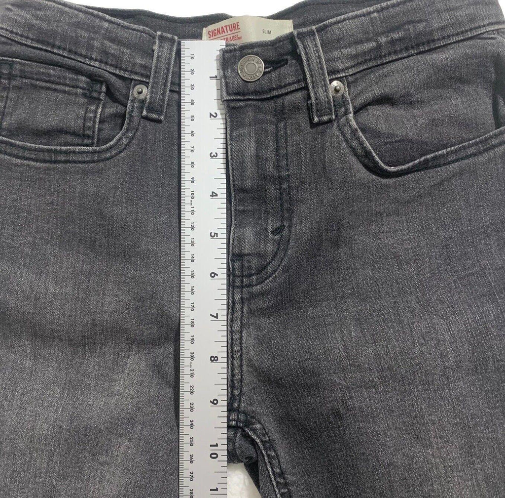 Levi Strauss Signature Boy 14R Vaqueros ajustados en gris carbón