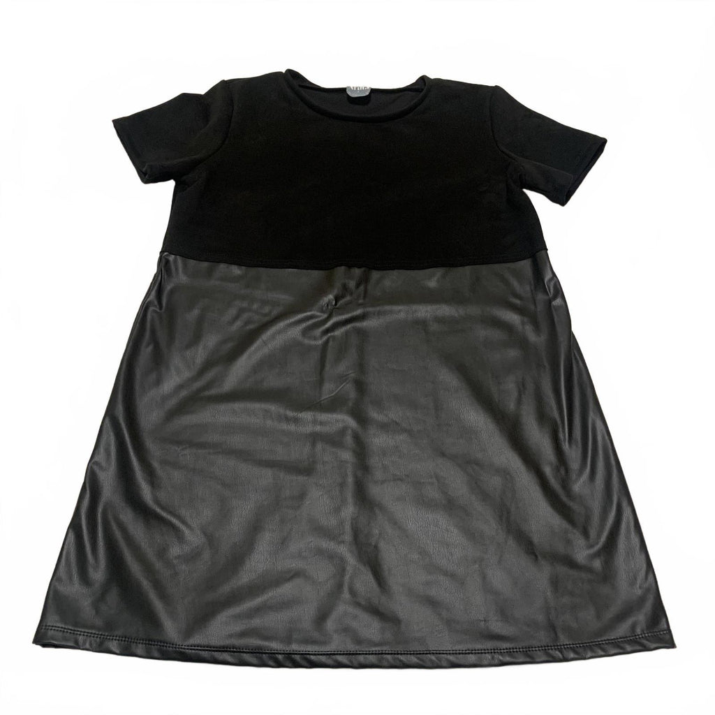 Vestido informal de manga corta con falda de piel sintética Arula para mujer, talla 1X, EE. UU.