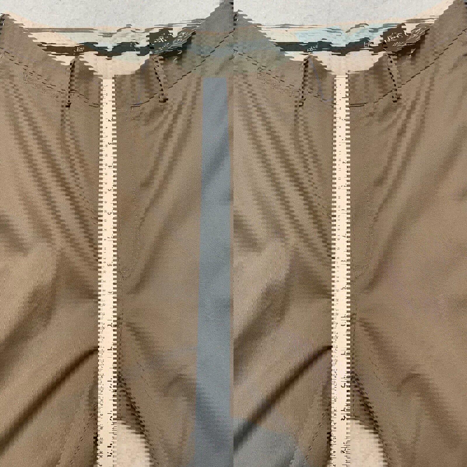 Pantalones de vestir LL Bean Chinos para hombre talla 42 ancho color caqui oscuro