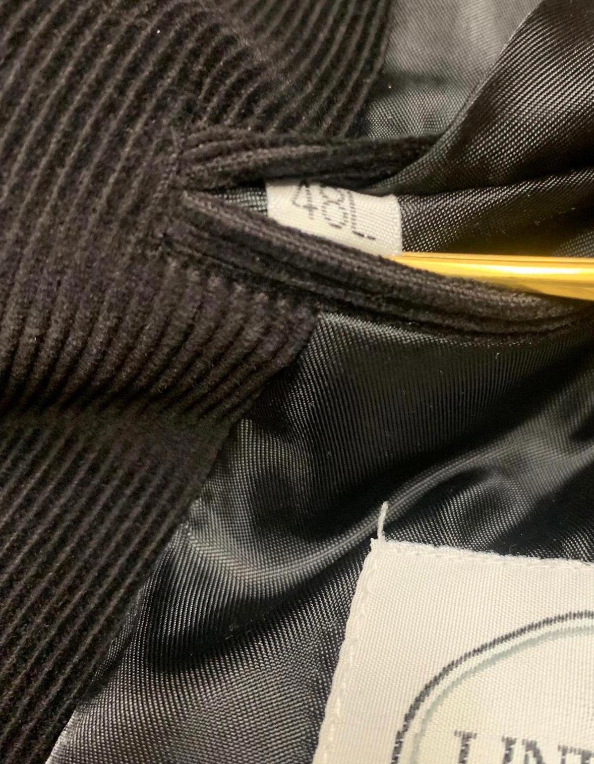 Linea Uomo Men's 48L Black Corduroy Blazer