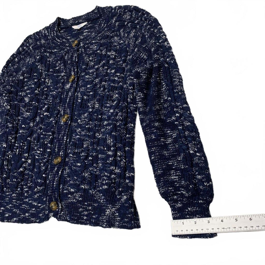 Suéter tipo cárdigan con botones azul marino Time and True para mujer, talla extra grande 16-18