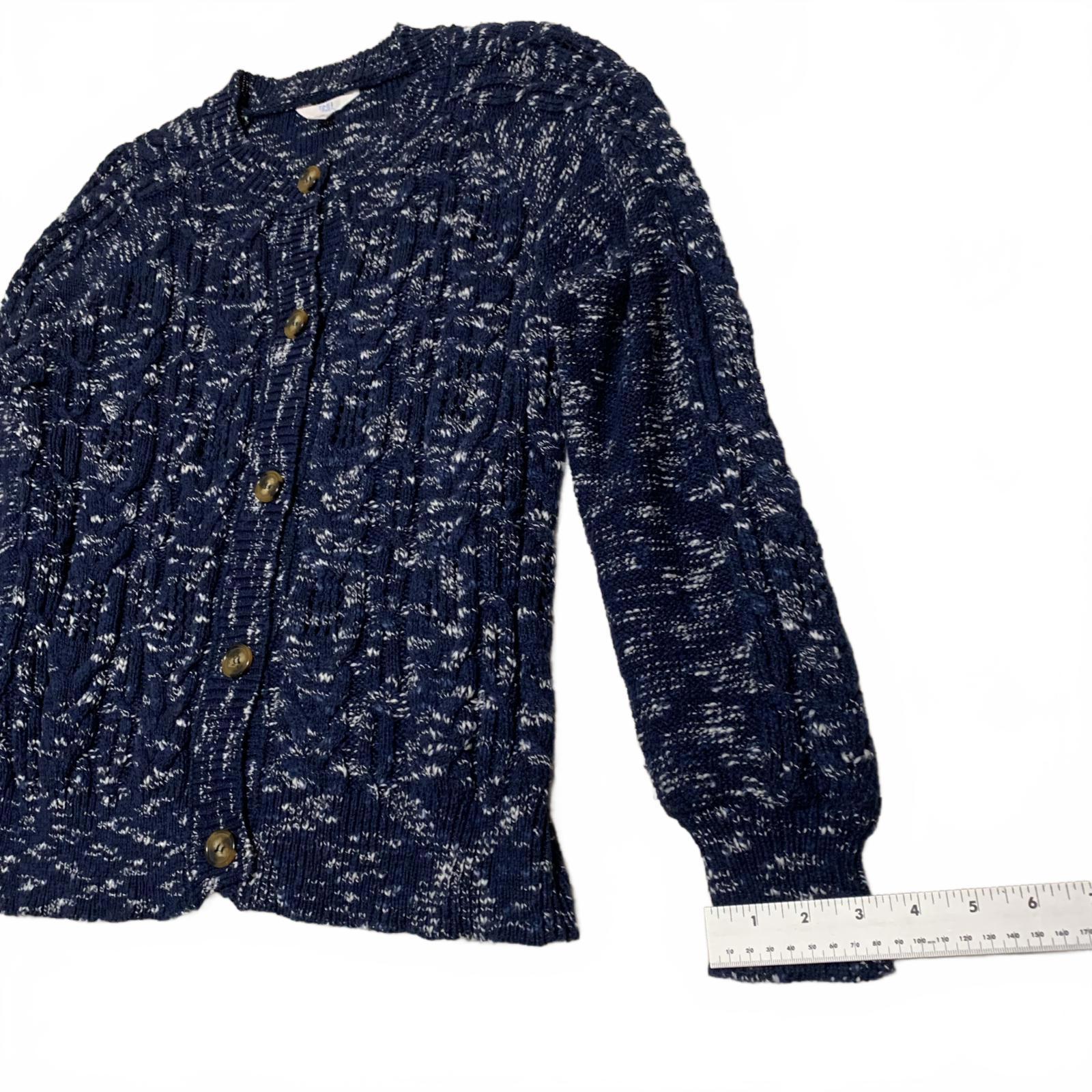 Suéter tipo cárdigan con botones azul marino Time and True para mujer, talla extra grande 16-18