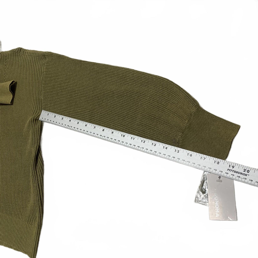 Sudadera con capucha de punto verde oliva con detalle de botones para mujer Sonoma, talla M