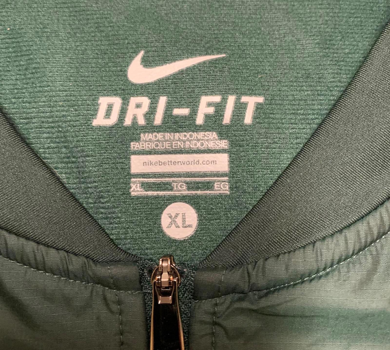 Chaqueta de fútbol Nike Dri-FIT para hombre, talla extragrande, verde, de los Michigan State Spartans