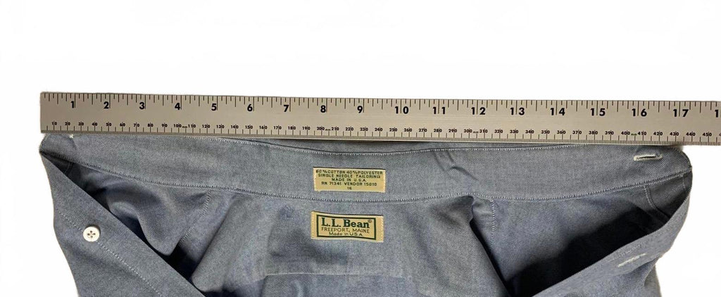 Camisa azul claro de manga corta con botones para hombre de LL Bean, talla 16/grande