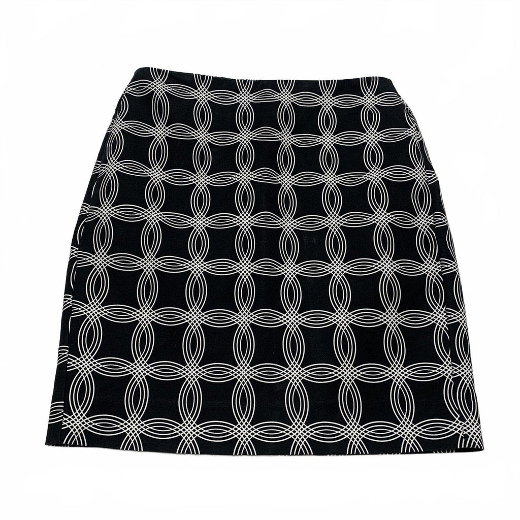 Minifalda Banana Republic con estampado geométrico en blanco y negro para mujer, talla 0, W26