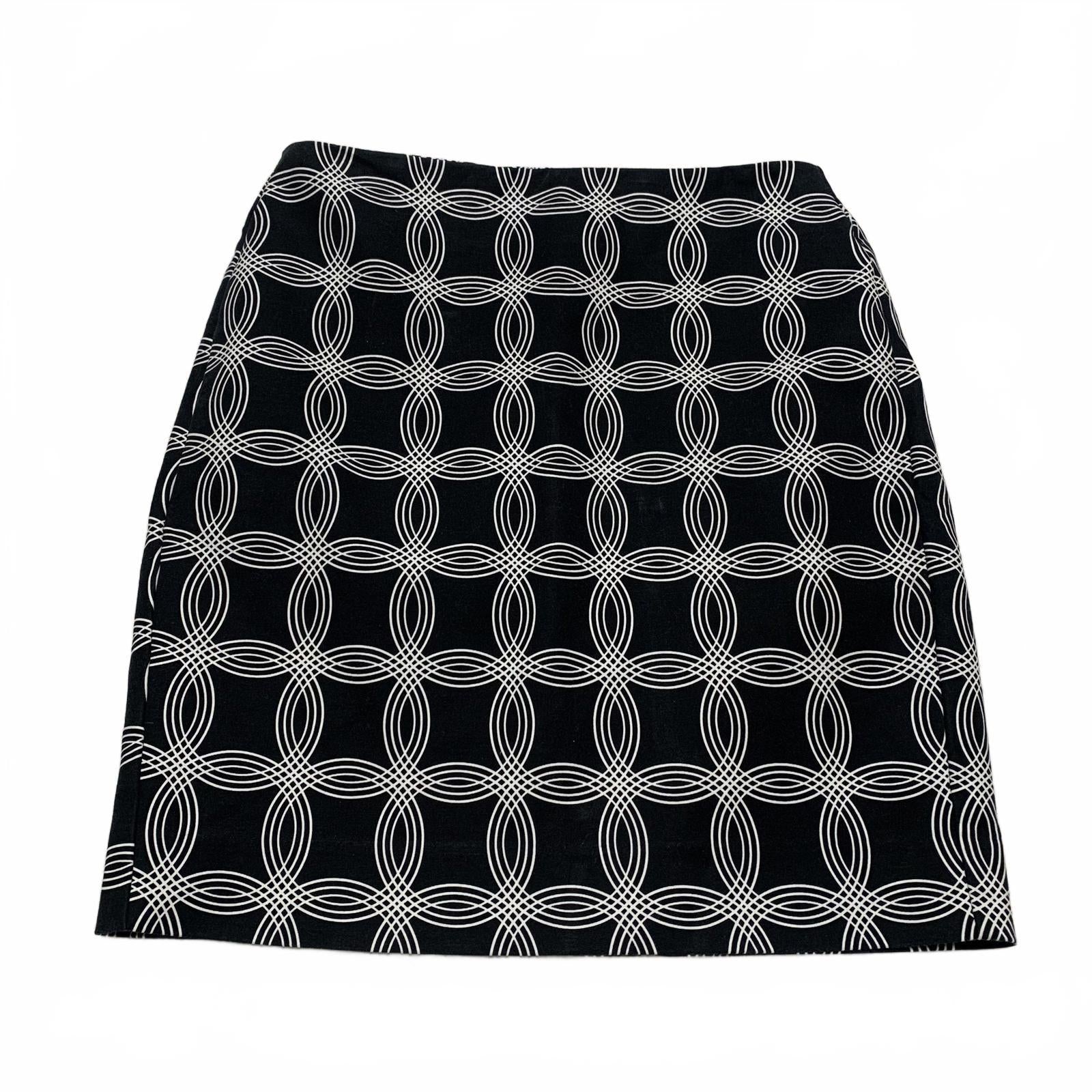 Minifalda Banana Republic con estampado geométrico en blanco y negro para mujer, talla 0, W26