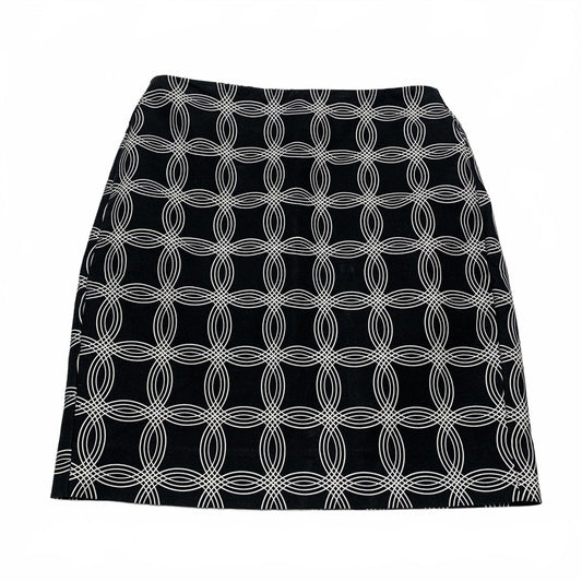 Banana Republic Womens Size 0 Black White Geometric Pattern Mini Skirt W26