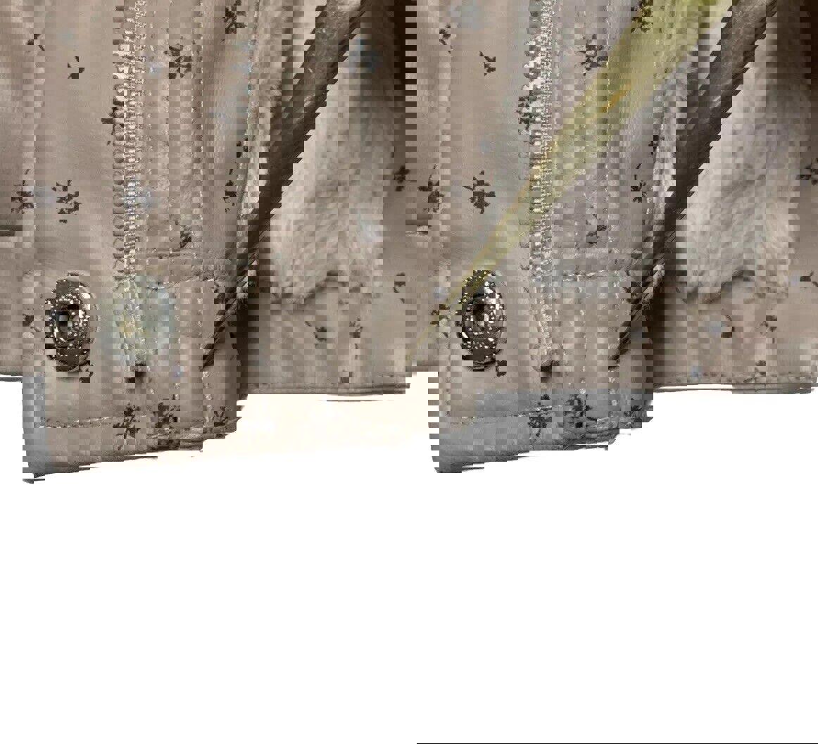 Chaqueta impermeable con capucha y forro polar con estampado floral rosa para niña de Zara, talla 3-4 años