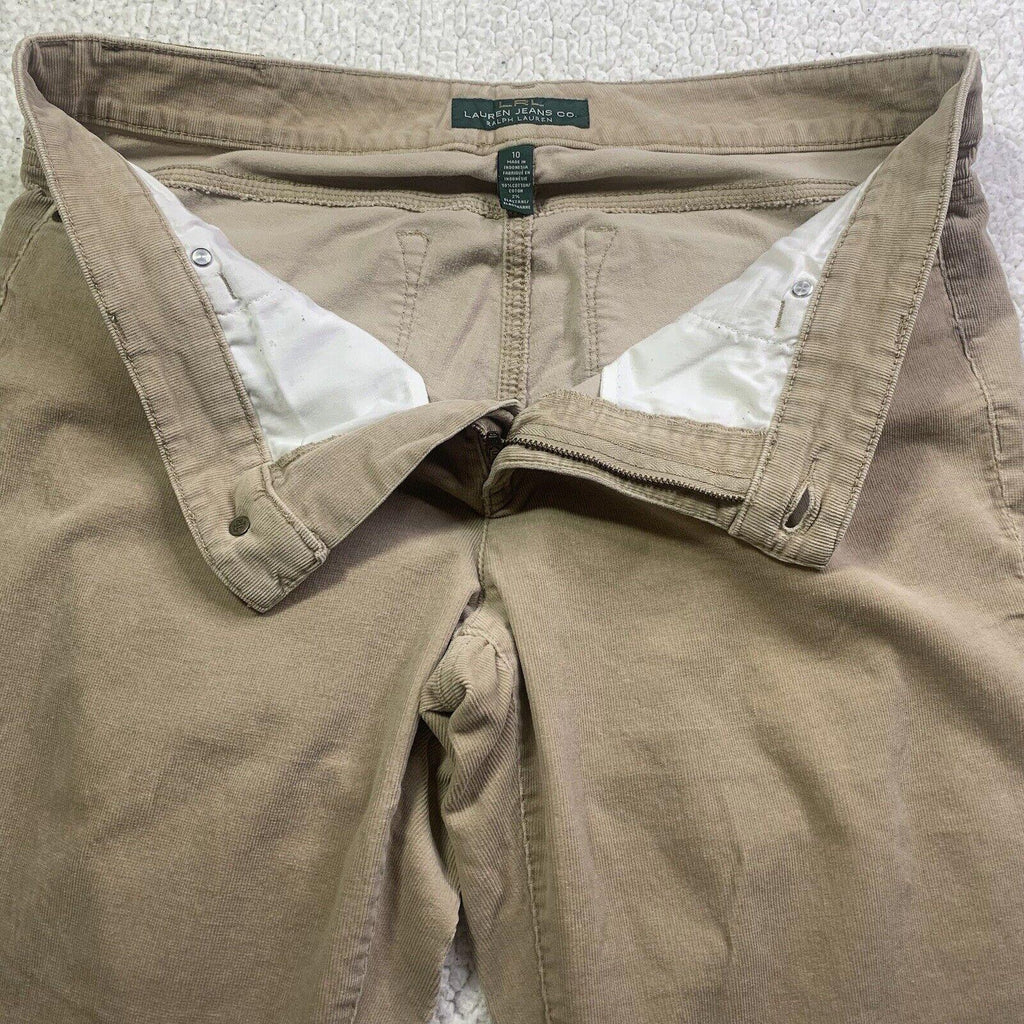 Pantalones vaqueros de pana LRL Ralph Lauren para mujer, talla 10, color tostado