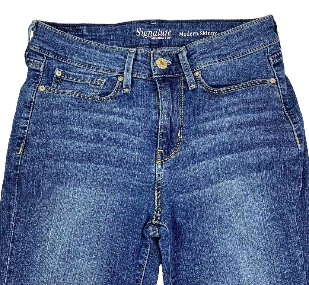 Vaqueros Levi Strauss Signature para niña, azul, talla 4, talla M, ancho 27, largo 30