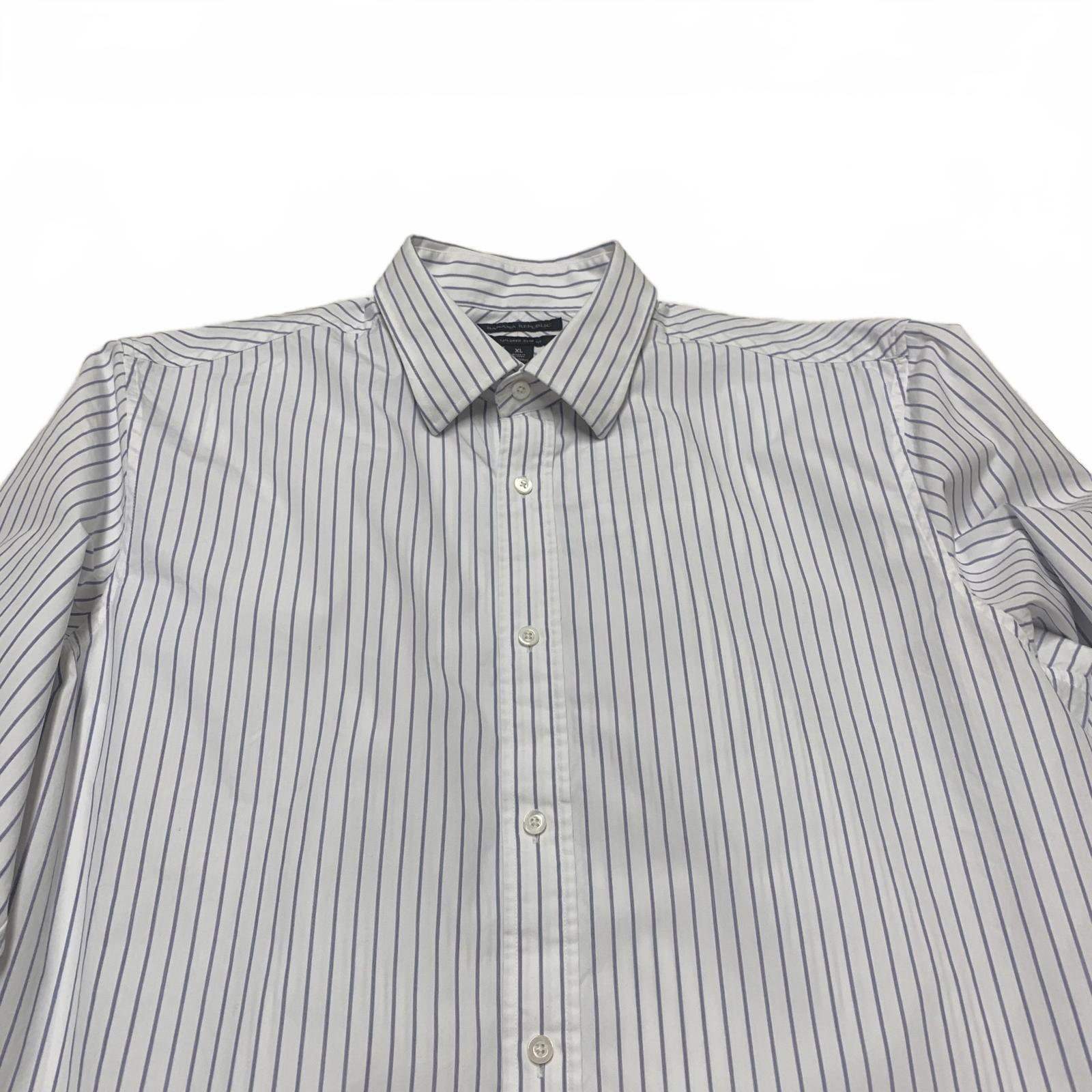 Camisa Banana Republic de rayas blancas y azules, ajustada, talla XL para hombre