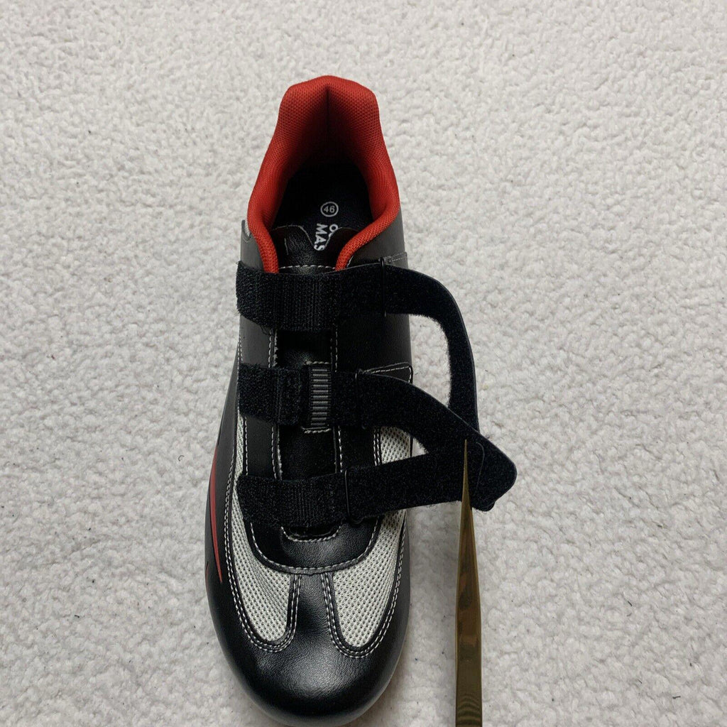 Zapatillas de ciclismo Outdoor Master unisex para mujer, talla 13, para hombre, talla 11, color negro, rojo y gris