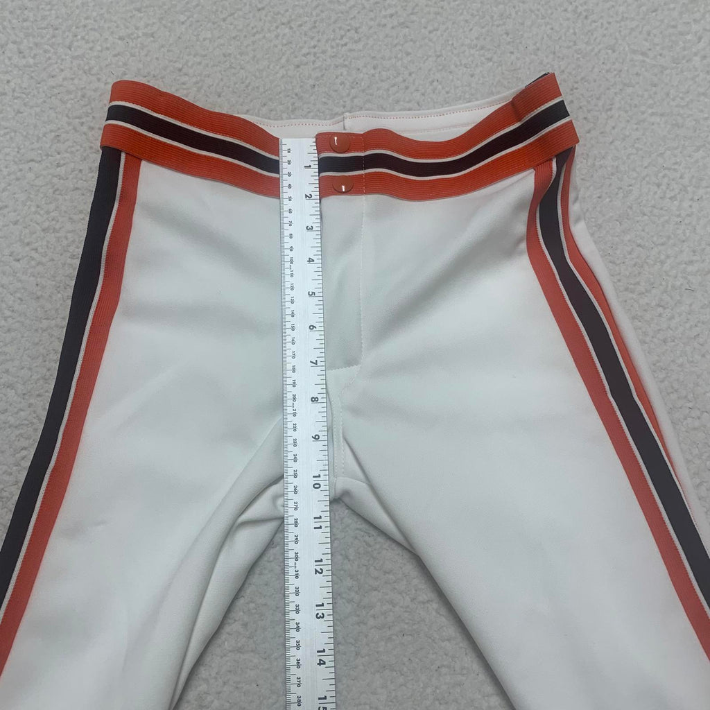 Pantalones deportivos Rawlings de los años 80, talla L, color blanco, rayas, naranja y negro, EE. UU.