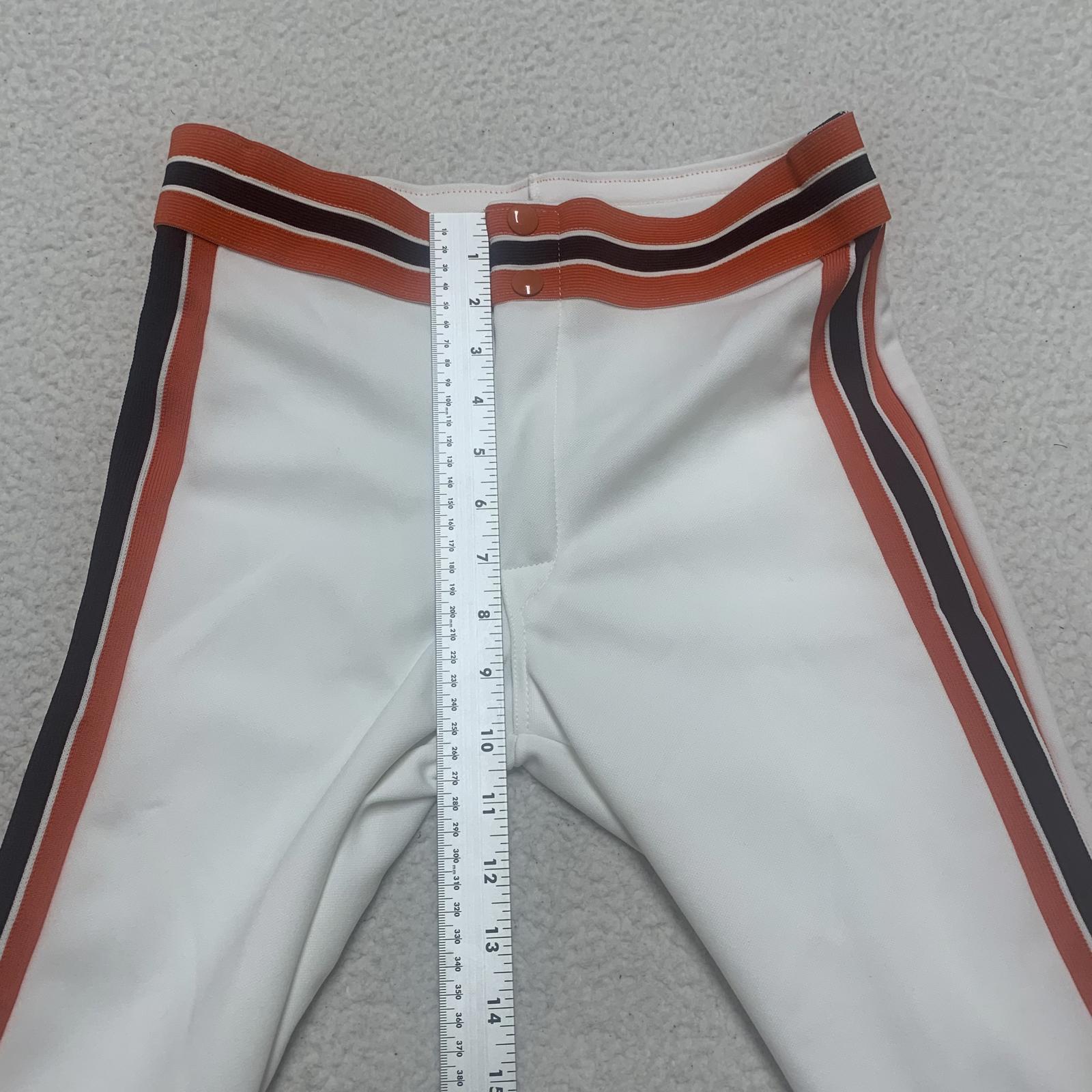 Pantalones deportivos Rawlings de los años 80, talla L, color blanco, rayas, naranja y negro, EE. UU.