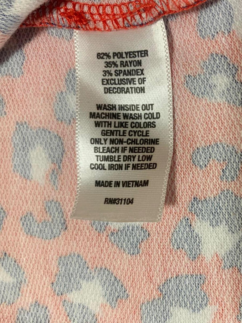 Blusa Cabana de Crown &amp; Ivy con estampado de leopardo en rojo y azul de manga larga para mujer, talla XL