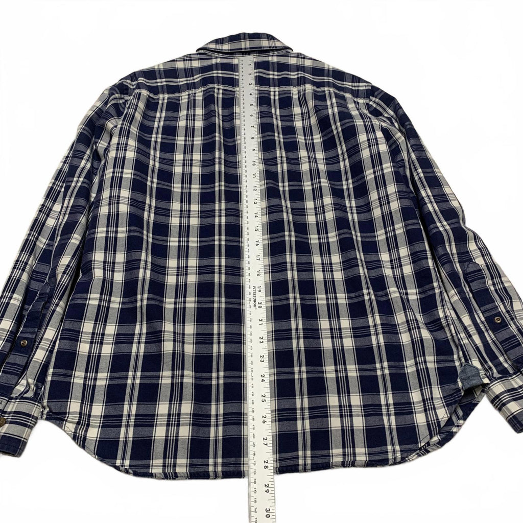 Camisa Banana Republic de cuadros azul marino con botones y corte ajustado para hombre, talla grande