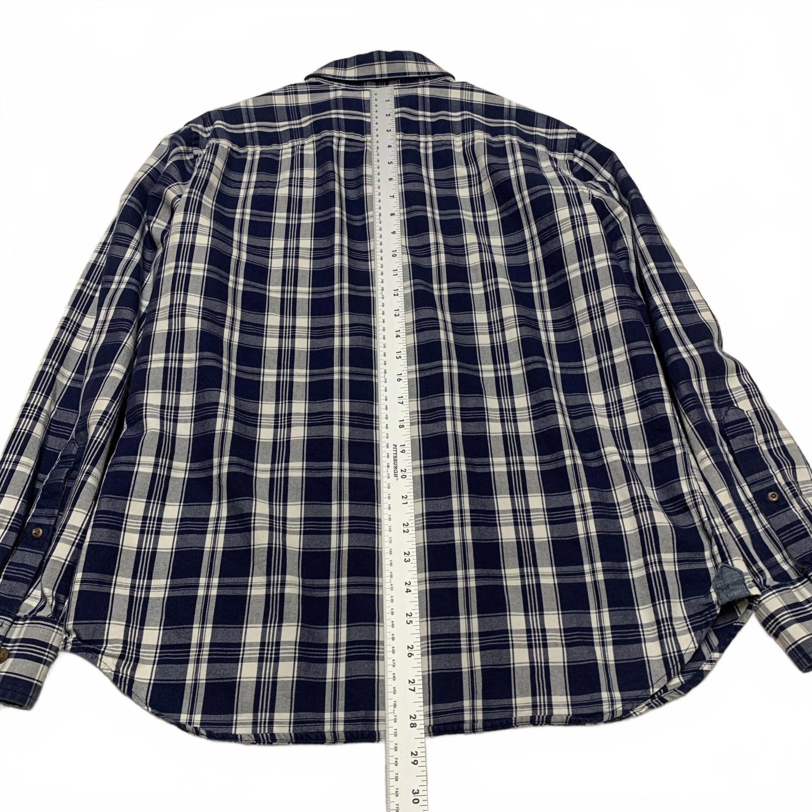 Camisa Banana Republic de cuadros azul marino con botones y corte ajustado para hombre, talla grande