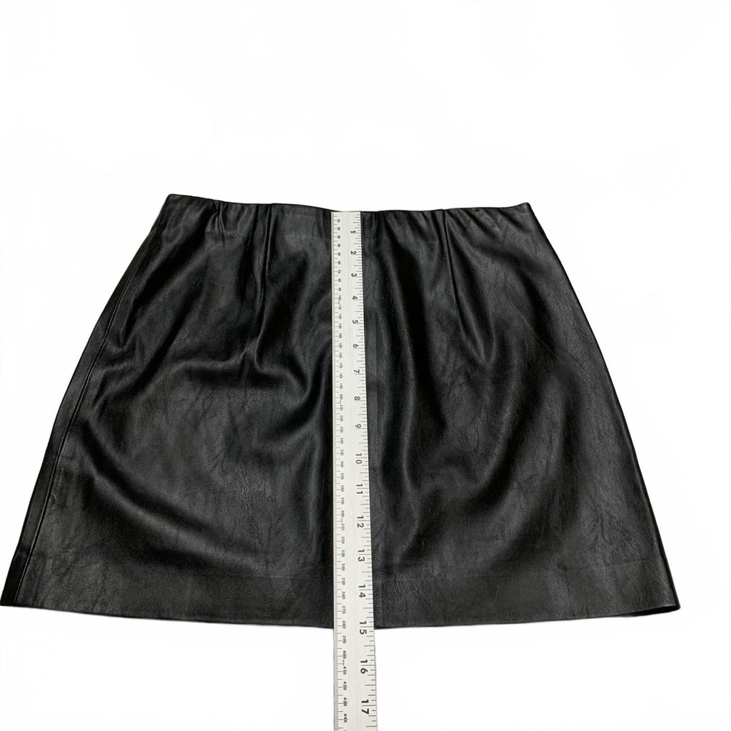 Minifalda Shinestar de piel sintética negra para mujer, talla mediana - Talla M