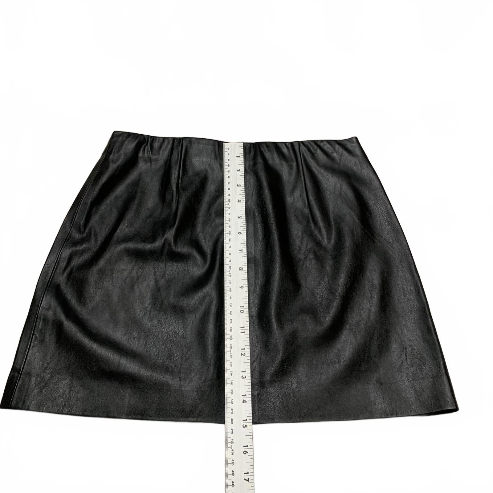 Minifalda Shinestar de piel sintética negra para mujer, talla mediana - Talla M