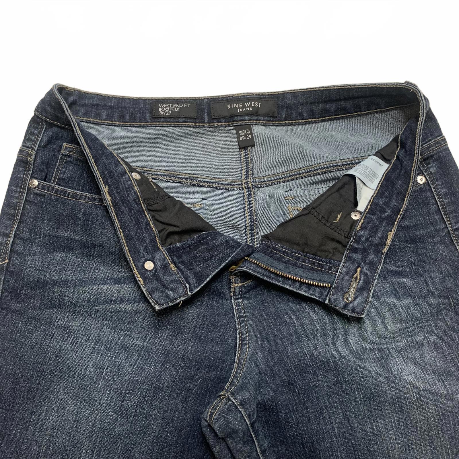 Vaqueros Nine West para mujer, talla 8R, lavado azul oscuro, corte de bota, 32 x 29