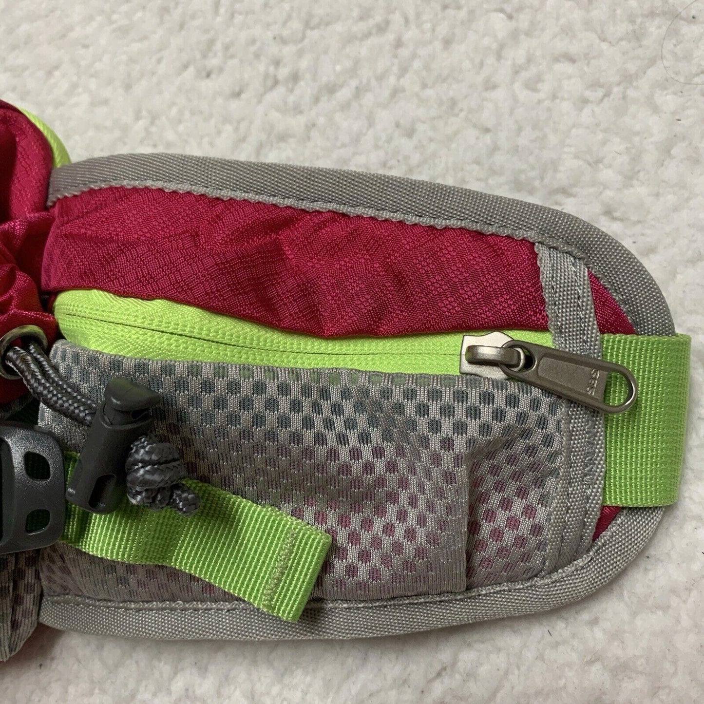 SEEU Gray Pink Green Fanny Pack Sling Crossbody Waist Bag Trail Hike