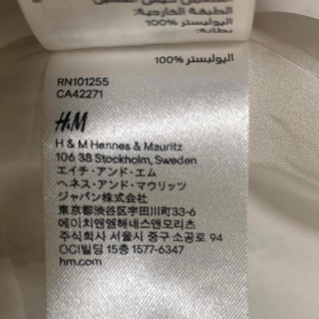 Vestido blanco sin mangas con escote en V y largo hasta la rodilla con estampado texturizado de H&amp;M para mujer, talla 2