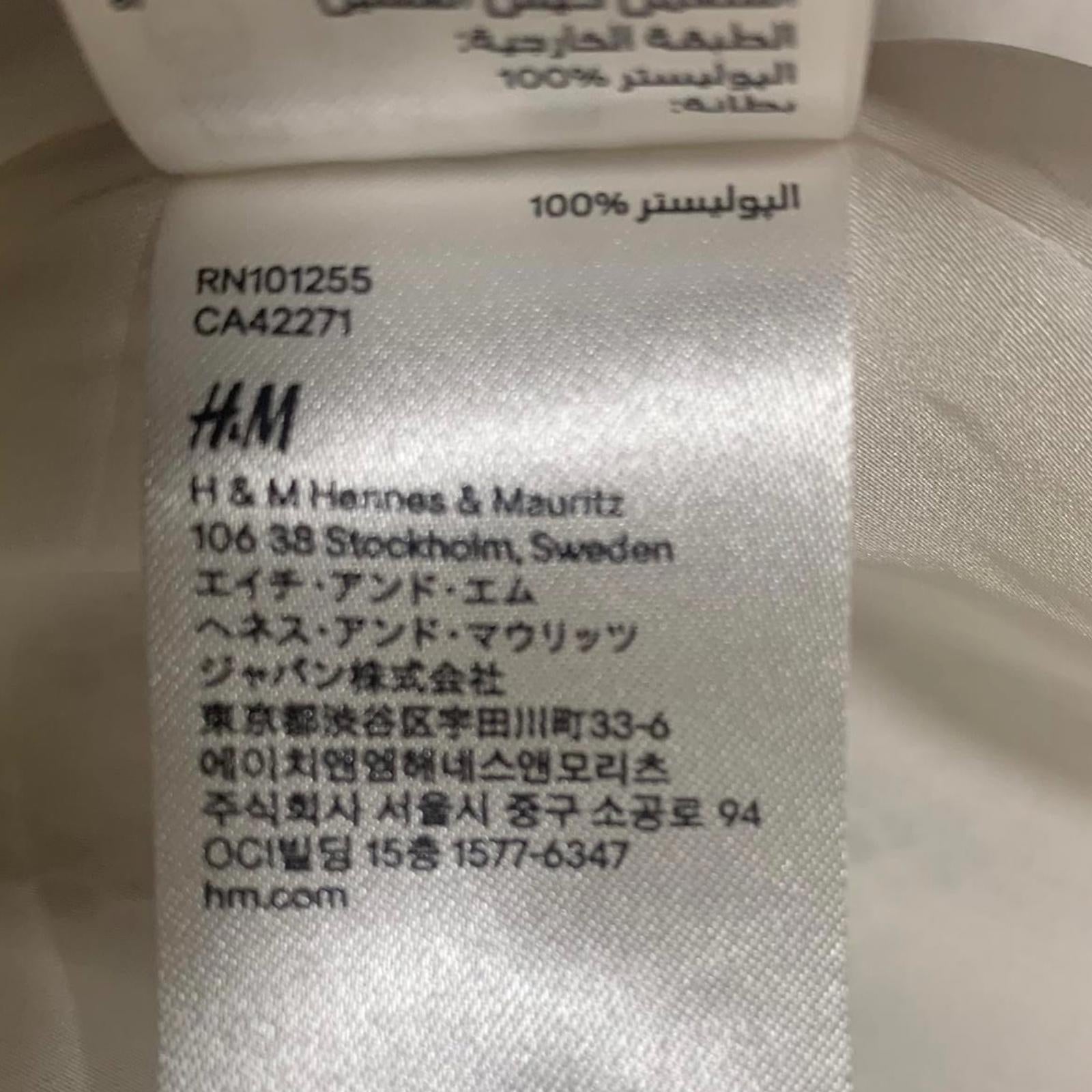 Vestido blanco sin mangas con escote en V y largo hasta la rodilla con estampado texturizado de H&amp;M para mujer, talla 2