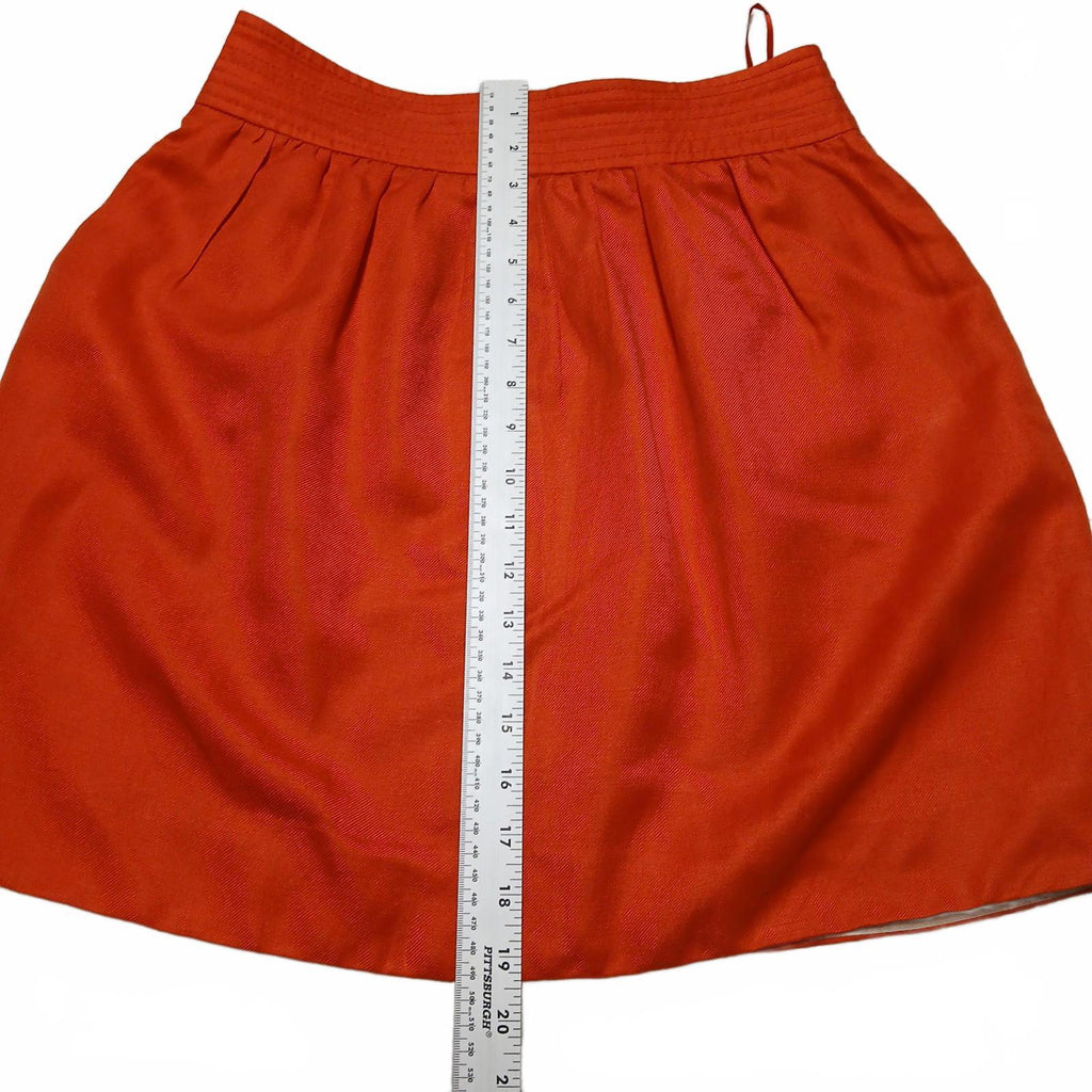 Falda naranja con botones y bolsillos delanteros de J. Crew, talla 4 para mujer, ancho 30.5
