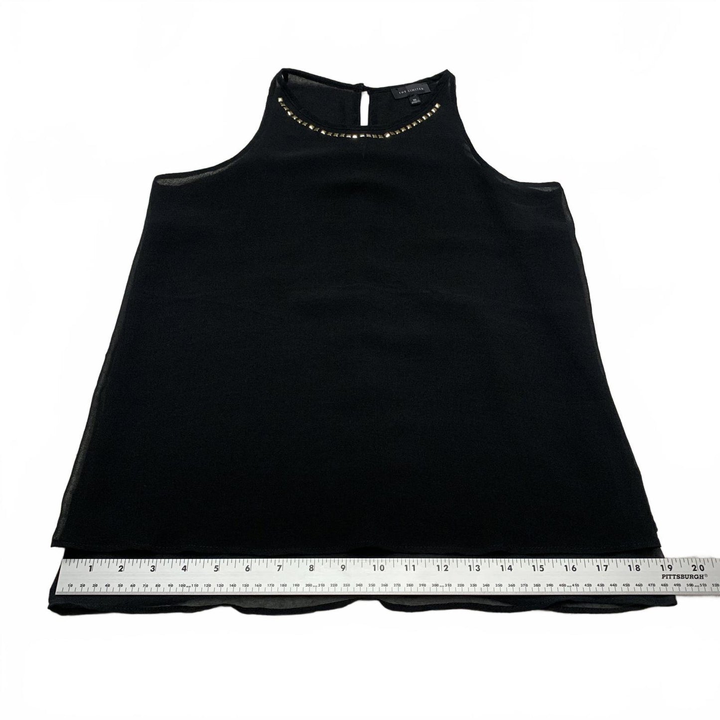 The Limited Womens Size XSmall Black Sleeveless  Blouse Studded Neckline