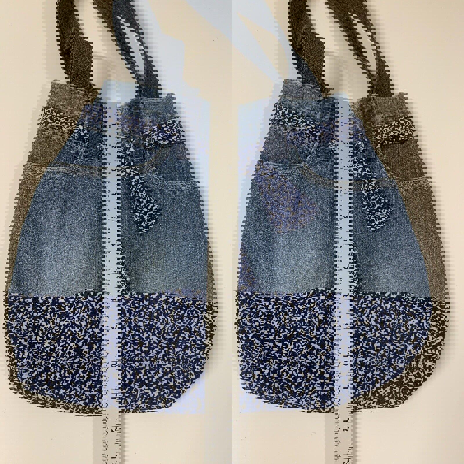 Guess Jeans Authentic Indigo Denim Tote Youth Shoulder Bag Handcrafted Vintage